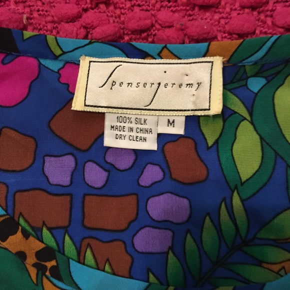 🐅 Vintage Lion and cubs tropical print top by Spenser Jeremy - Picture 5 of 8